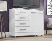 Comoda gizele 4 gavetas 2 portas branca