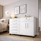 Cômoda Gran Luxo para Quarto e Sala com 6 Gavetas e Rodízios Porta Televisão e Sapateira - Branco Cômoda Gran Luxo para Quarto e Sala com 6 Gavetas e Rodízios Porta Televisão e Sapateira - Branco