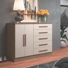 Cômoda Grande 2 Portas 2 Gavetas Amêndoa Off/White - Detroit Móveis Sul Cômoda Grande 2 Portas 2 Gavetas Amêndoa Off/White - Detroit Móveis Sul