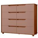 Cômoda Grande 8 Gavetas Doble Flex Nogueira/Capuccino Cômoda Grande 8 Gavetas Doble Flex Nogueira/Capuccino