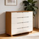 Cômoda Grande Para Quarto 8 Gavetas Biella A04 Flex Cinamomo Off White - Lyam Decor