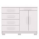 Cômoda Grande Sapateira Quarto 5 Gavetas 2 Portas Sirios Branco