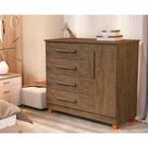 Cômoda Grécia Com Sapateira Lateral 4 Gavetas Amplas E Design Moderno