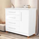 Comoda Grecia Quarto 4 Gavetas 1 Porta e Pés Madeira Maciça Comoda Grecia Quarto 4 Gavetas 1 Porta e Pés Madeira Maciça