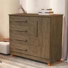 Comoda Grecia Quarto 4 Gavetas 1 Porta e Pés Madeira Maciça