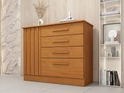 Cômoda Guarani Ripada 4 Gavetas e 1 Porta Tcil Cor:Cinamomo Cômoda Guarani Ripada 4 Gavetas e 1 Porta Tcil Cor:Cinamomo