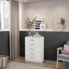 Cômoda Hera 5 Gavetas Evidência Branco