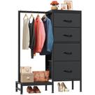 Cômoda HIGDBFE 4 gavetas com cabideiro 112 cm preta