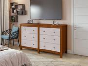 Comoda Horizontal Maggiore 6 Gavetas Frassino/Off White