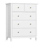 Cômoda HOUSUIT 5 gavetas branca em MDF 75x74x40 cm
