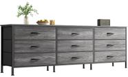 Cômoda Huuger 160 cm com 9 gavetas e suporte de TV para TV de 55 a 70 polegadas