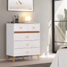 Cômoda Ibiza 5 Gavetas Branco/Camarim - Vila Rica Cômoda Ibiza 5 Gavetas Branco/Camarim - Vila Rica