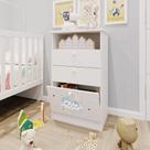 Cômoda Infantil 1 Porta 2 Gavetas 1 Nicho Estampada Kids Espresso Móveis