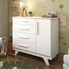 Cômoda Infantil 1 Porta 4 Gavetas 119cm 100% MDF Kakau Retrô Yescasa
