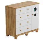 Comoda Infantil 1 Porta 4 Gavetas Bolinha - Moveis Peroba