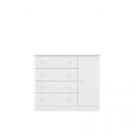 Cômoda Infantil 1 Porta 4 Gavetas Doce Sonho Qmovi Branco