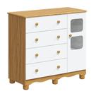 Comoda Infantil 1 Porta 4 Gavetas Uli - Moveis Peroba Amendoa-branco