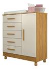 Cômoda Infantil 1 Porta e 4 Gavetas Grande 90cm MDF Branca com Corrediças Telescópicas Guarda Roupa Bebê Organizador Quarto Infantil e Adulto Móvel Mo Cômoda Infantil 1 Porta e 4 Gavetas Grande 90cm MDF Branca com Corrediças Telescópicas Guarda Roupa Bebê Organizador Quarto Infantil e Adulto Móvel Mo