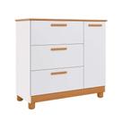 Cômoda Infantil 1 PT 3 GV Branca e Nature