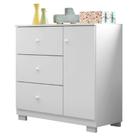 Cômoda Infantil 100% MDF 1 Porta e 3 Gavetas Duda Branco - Phoenix