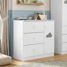 Cômoda Infantil 100% MDF 3 Gavetas e 1 Porta Ane Branco