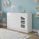 Cômoda Infantil 100% MDF 4 Gavetas e 1 Porta Eloísa Branco