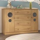 Cômoda Infantil 125cm 2 Portas com Vidro e 4 Gavetas Pirulito Multimóveis MP4470