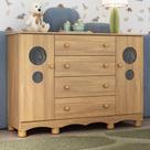 Cômoda Infantil 125cm 2 Portas Com Vidro E 4 Gavetas Suspiro Multimóveis MP4460 Madeirado