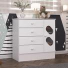 Cômoda Infantil 3 Gavetas 1 Porta com Janela Maya Rodial