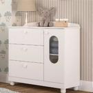 Cômoda Infantil 3 Gavetas 1 Porta Fofura Branco - Permóbili Cômoda Infantil 3 Gavetas 1 Porta Fofura Branco - Permóbili