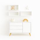 Cômoda Infantil 3 gavetas 1 Porta Luna com Nichos Decorativos