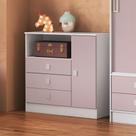 Cômoda Infantil 3 Gavetas 1 Porta Mdp 15mm Percasa Rosa