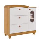Cômoda Infantil 3 Gavetas 1 Porta Quarto Criança Multiuso Luxo Enxoval Do Bebê 100% Mdf Resistente