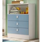 Cômoda Infantil 3 Gavetas e Nicho 1330 Espresso Móveis Branco/Azul