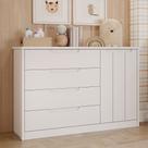 Cômoda Infantil 4 Gavetas 1 Porta em MDF Caramelo Permobili