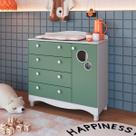Cômoda Infantil 4 Gavetas 1 Porta Encanto Branco e Verde Completa Móveis