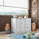 Cômoda Infantil 4 Gavetas 2 Portas 100 MDF Pérola Phoenix Baby
