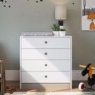 Cômoda Infantil 4 Gavetas Amore Meu Fofinho Art in Móveis Branco Cômoda Infantil 4 Gavetas Amore Meu Fofinho Art in Móveis Branco