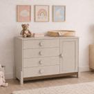 Cômoda Infantil 4 Gavetas com Porta e Cabideiro Luna AREIA / CAPUCCINO