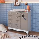 Cômoda Infantil 4 Gavetas e 1 Porta Linha Encanto Branco/Cinnamon Cômoda Infantil 4 Gavetas e 1 Porta Linha Encanto Branco/Cinnamon