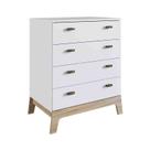 Cômoda Infantil 4 Gavetas Linha Favo de Mel Branco Completa Móveis Cômoda Infantil 4 Gavetas Linha Favo de Mel Branco Completa Móveis