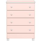 Cômoda Infantil 4 Gavetas Mdp Com Pés Doce Mel Rosa