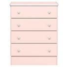 Cômoda Infantil 4 Gavetas Mdp Doce Mel Rosa