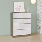 Cômoda Infantil 4 Gavetas Sonho Encantado Espresso Móveis Rústico/Branco Cômoda Infantil 4 Gavetas Sonho Encantado Espresso Móveis Rústico/Branco