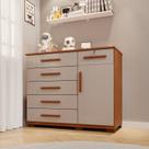 Cômoda Infantil 6 Gavetas 1 Porta Sofia Espresso Móveis