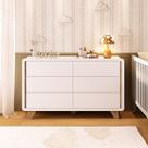 Cômoda Infantil 6 Gavetas Mabel Branco/Louro Freijó Grann