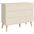 Cômoda Infantil 6 Gavetas Retrô Theo Areia Acetinado com Pés Natural Reller