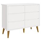 Cômoda Infantil 6 Gavetas Retrô Theo Branco Acetinado Com Pés Madeira Reller