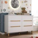 Cômoda Infantil 6 Gavetas Sky Branco/Olmo Italiano