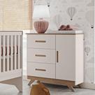 Cômoda Infantil Ambiente Retrô Maya Off White Carvalho Carolina